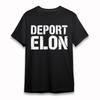 Men's Comfy T-Shirt Deport Elon Text Graphic Tee Short Oversize Black Cotton
