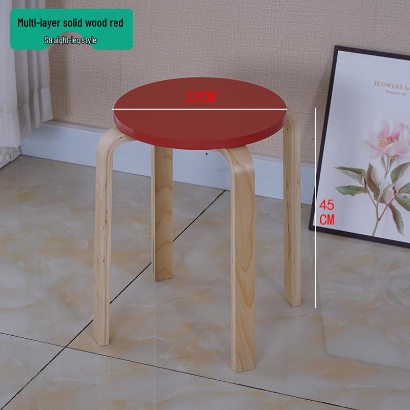 Solid Wood Stool - High & Low Styles: Commercial, Dining, Low, Simple, Adult Bentwood