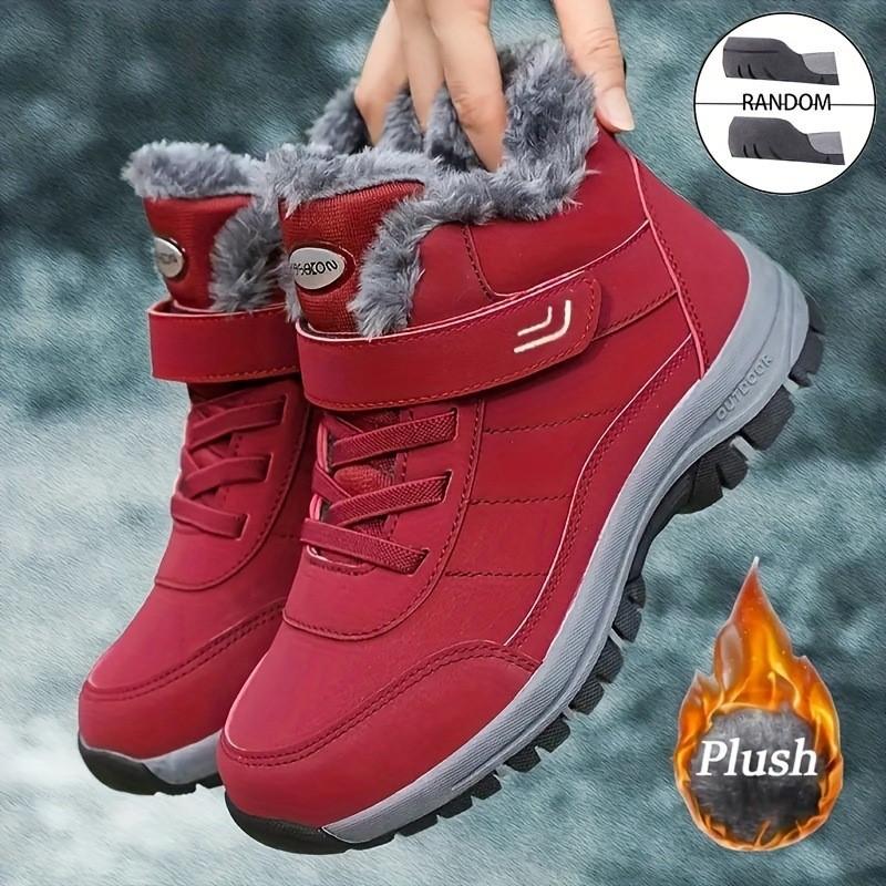 Fashion Boots Woman Snow Plus Size Ladies Shoes Lace Up Shoes Women Platform Warm Ankle Boots Solid Botas Mujer Winter Girls Boots