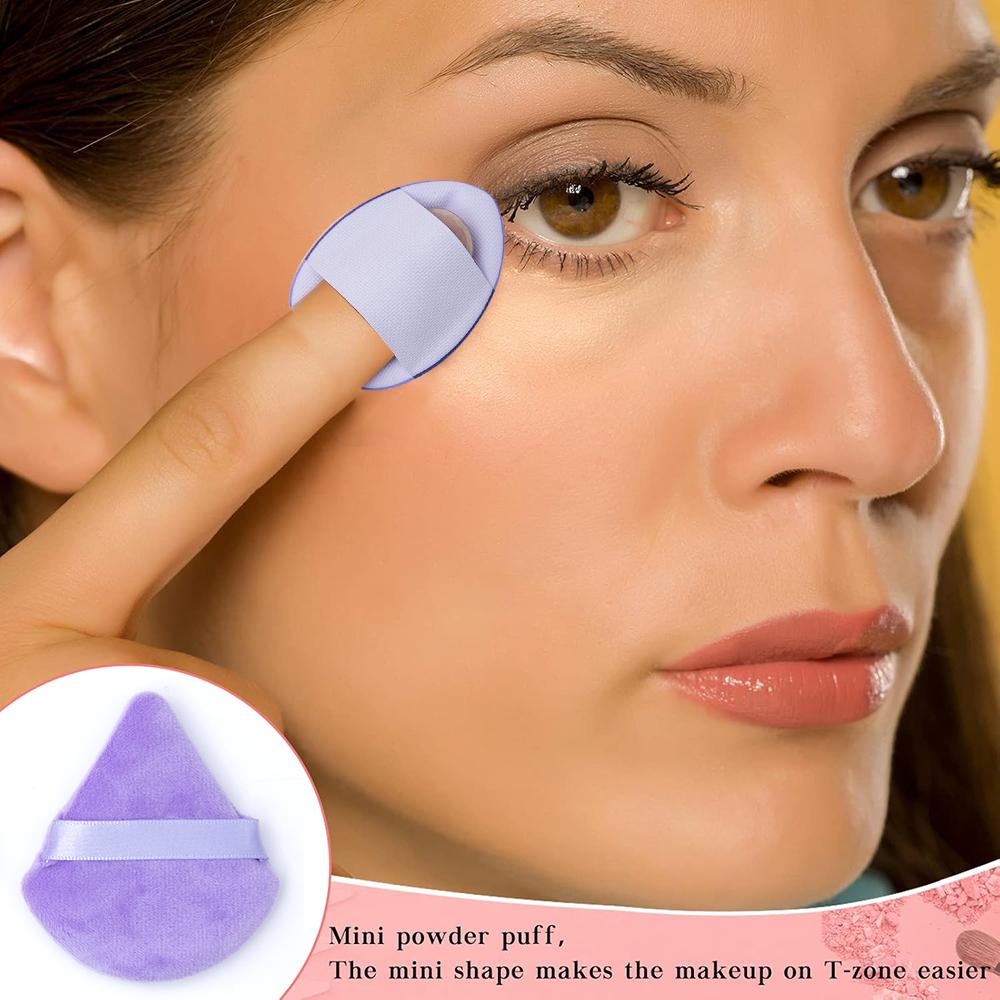 12pcs Facial Cleanser Can Be Reused, Made Of Soft And Skin Friendly Sponge Material Makeup Puff Mini Triangle Puff Plush Powder