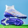 Foreign trade football shoes men's broken nails mandarin duck shoes high-top fly-woven socks male adolescent students training shoes large size