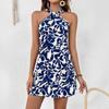 Hot-selling Spring and Summer Short Skirts In Europe and America, Fashion Temperament, Neck-hanging Sleeveless Dresses for Women