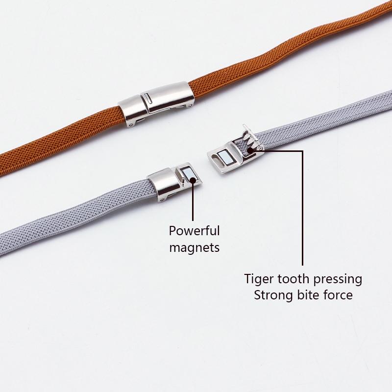 Magnetic Shoelaces without ties Elastic Laces Sneakers No Tie Shoe laces Tennis Kids Adult 8mm Flat Shoelace Shoe Accessories