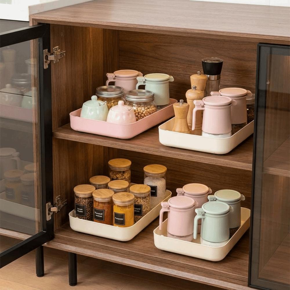 Anti-slip Pull Out Storage Tray Plastic Spice Box Storage Rack Drawer Spice Rack for Living Room