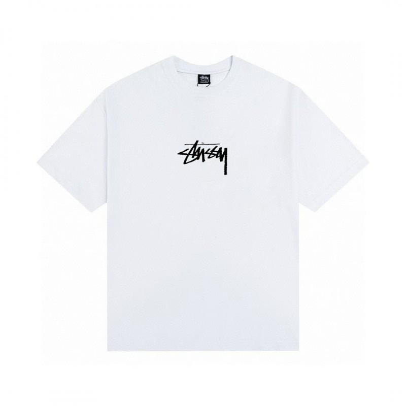Stussy Short Sleeve T-Shirt Teens Loose Fit 270g Cotton Round Neck Casual Wear