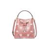 Mercer Embossed Logo Leather Bucket Bag Shoulder Crossbody Tote Small Women's Pink