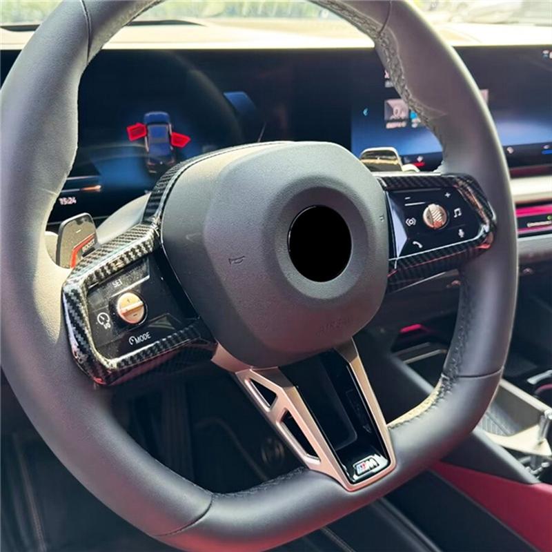 For BMW X3 G45 2025 Carbon Fiber Car Steering Wheel Cover Trim Decoration Interior Accessories