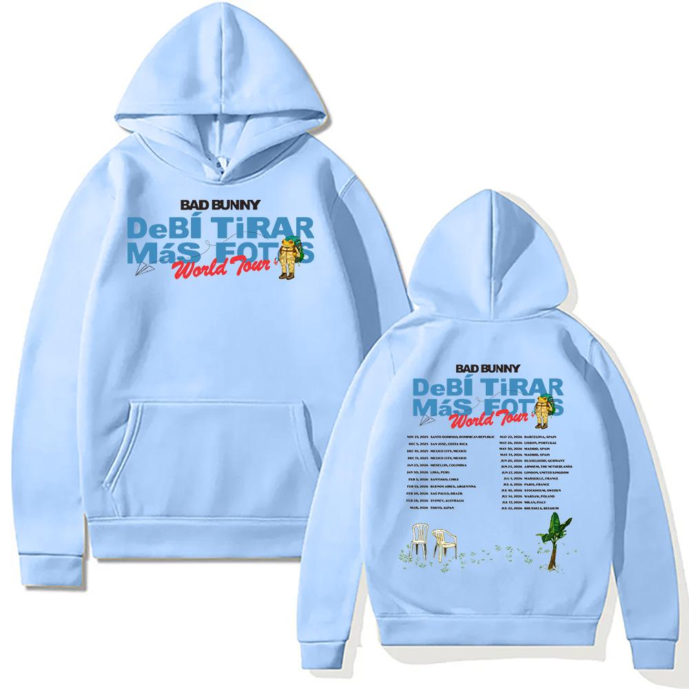 Bad Bunny World Tour Fashion Hoodie Bad Bunny DeBí TiRAR MáS FOToS Pullover Trends Creative Fans Gifts Clothes Sweatshirt Unisex