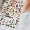Cute Animals Bear Dog Cake Sweet Cherry Grid Bowknot Star Line Fruit Relief Self Adhesive Nail Art Stickers 5D Manicure Decals