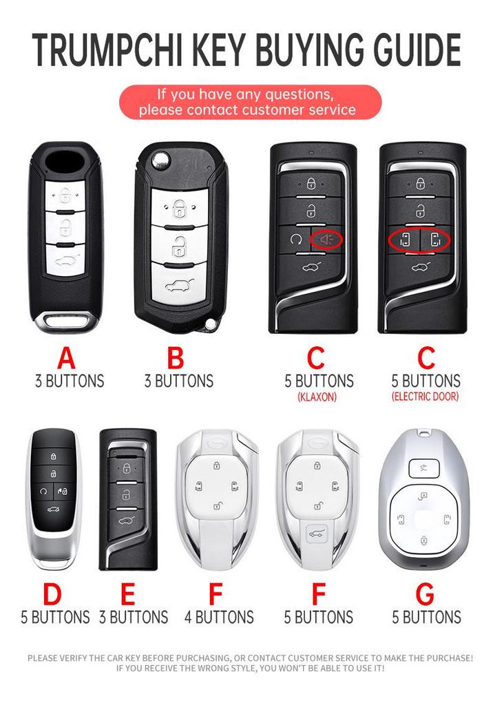Key Cover for 23/24 GAC Trumpchi M8, Master E9MAX - High-End Buckle Shell for Men and Women.