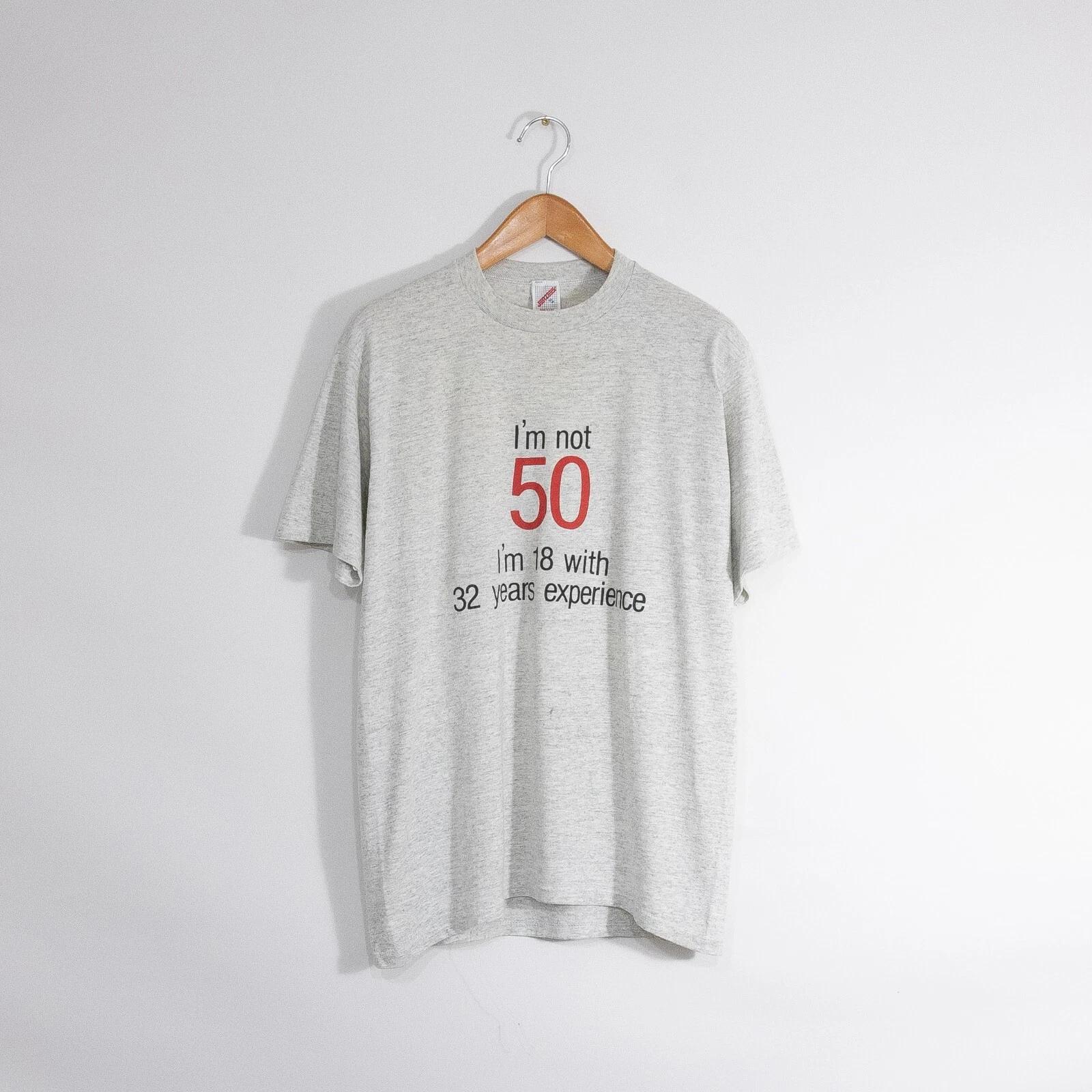 Vintage 90s Funny Old Age T Shirt XL - Distressed Single Stitch 50 Years Old USA 3XL