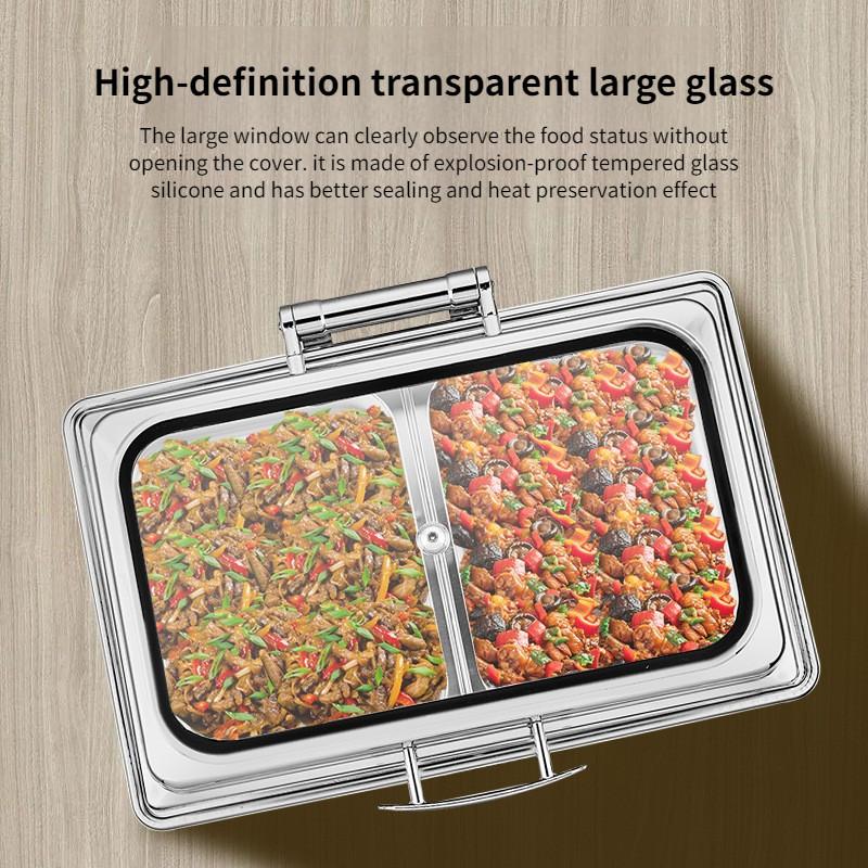 Hydraulic Visual Electric Heating Furnace Hotel Breakfast Thickened Stainless Steel Buffet Furnace Large Capacity Insulated Pot