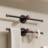 Vintage Towel Rack, Bathroom Wall Mounted Towel Holder, Rustic Single Bar, Space Saving, No Drilling, Bathroom Organizer