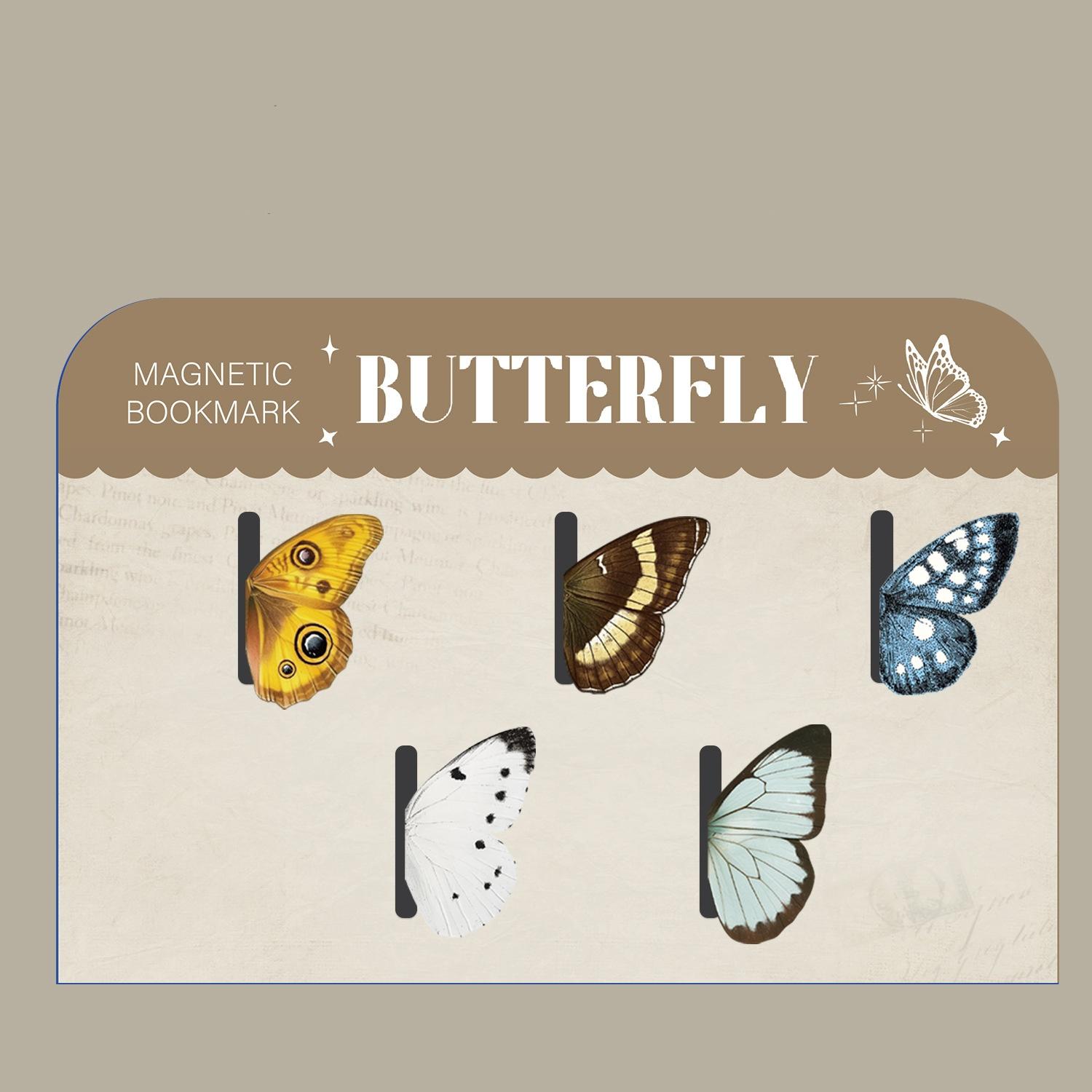 

Bview Art 5pcs Magnetic Butterfly Bookmarks Set, Colorful Cartoon Insect Page Clips for Kids Reading, Cute Stationery Gifts