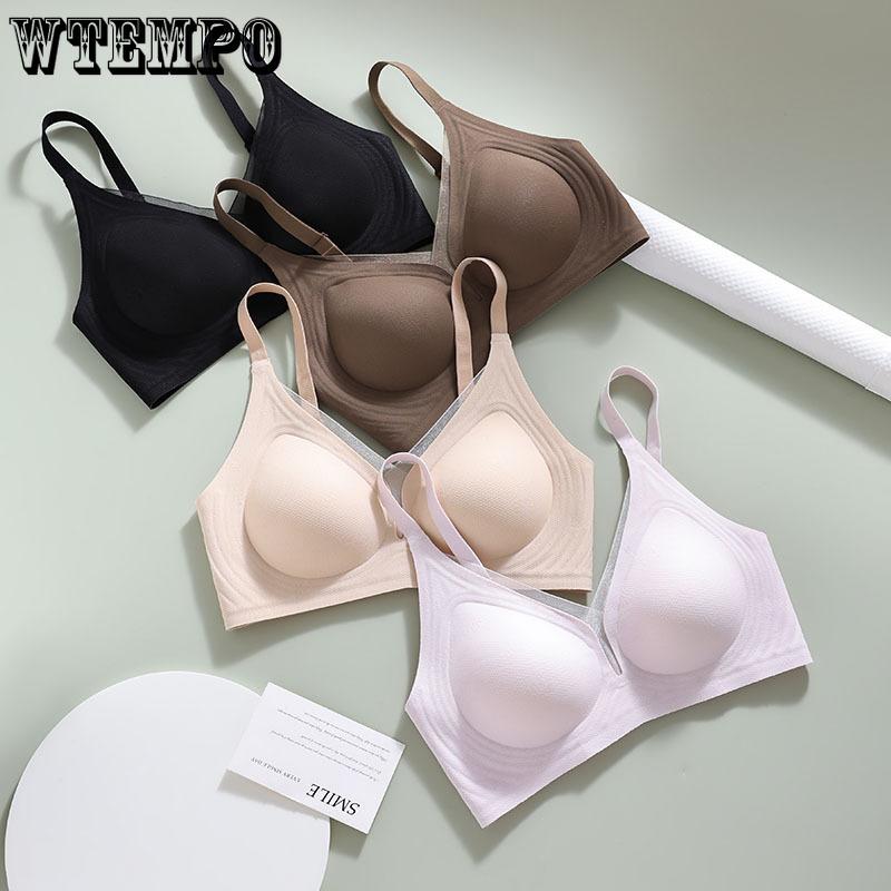 Tight-free Bra Women's Comfortable Seamless Underwear Gathering Bra Breast Retraction Invisible Bra Push Up Bra