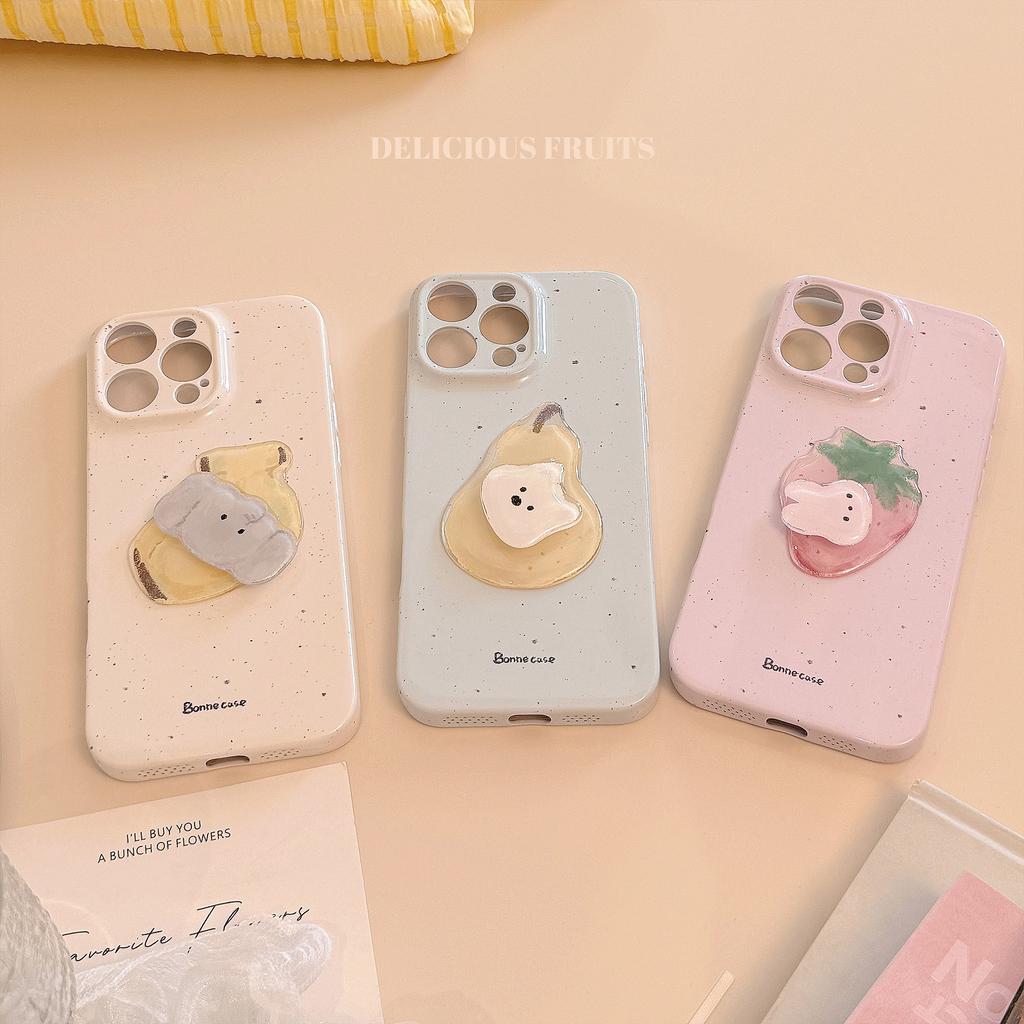 Rotating Cute Fruit Animals for IPhone17 Mobile Phone Case for Apple 14promax Film 13 All Inclusive 15