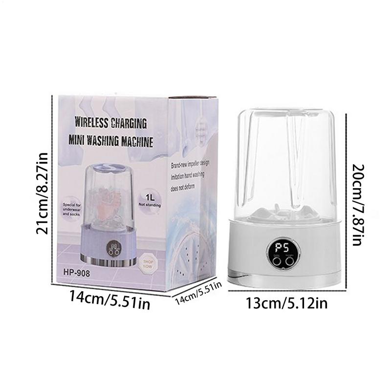 Small Washing Machine Portable Portable Washer Travel Washing Machine Rechargeable Digital Display 2 Modes Cleaning Tools