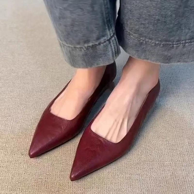 2025 High Quality Ladies Shoes Shallow Women's Flats Fashion Daily New Comfortable Light Pointed Toe Best Seller Flat Low Heels