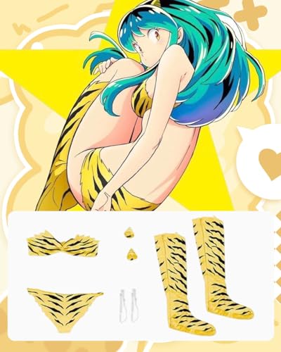 [Kamihei Ryohin] Lum Cosplay Costume, Urusei Yatsura Popular Character, Oni Girl Swimsuit, Fan-made Costume, Adult Size, Fancy Dress, Halloween, Chris