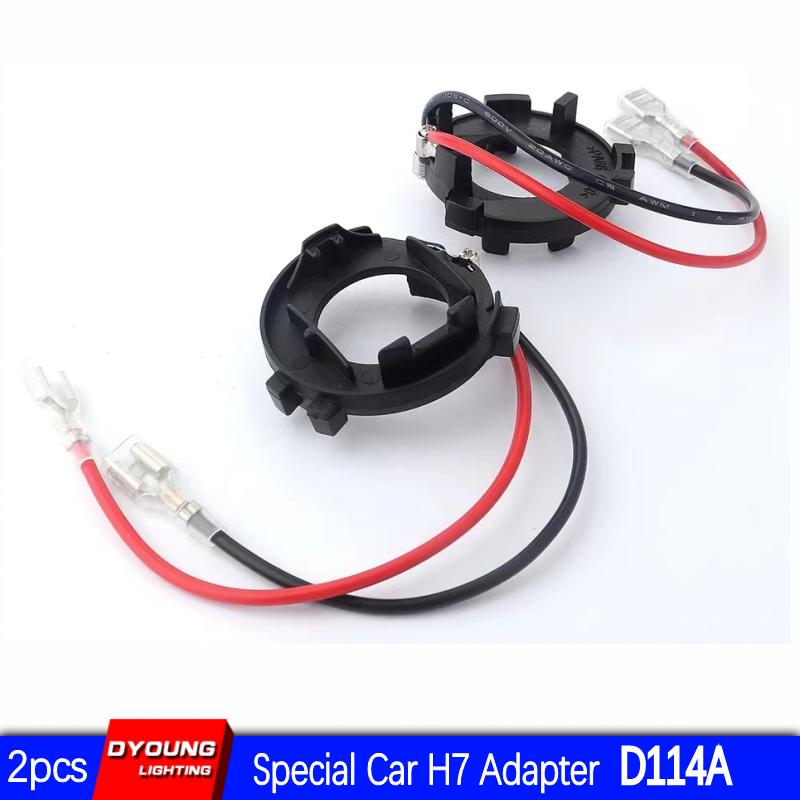 2Pcs H7 LED Headlight Bulb Base Holder Retainer Headlamp Socket Adapter For Golf 7 MK7 2PCS D114A