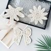 Apricot Cotton Thread Woven Sequins Cloth Sticker Bow Leaf Decorative Clothing Top T-Shirt Shirt Cloth Sticker Accessories