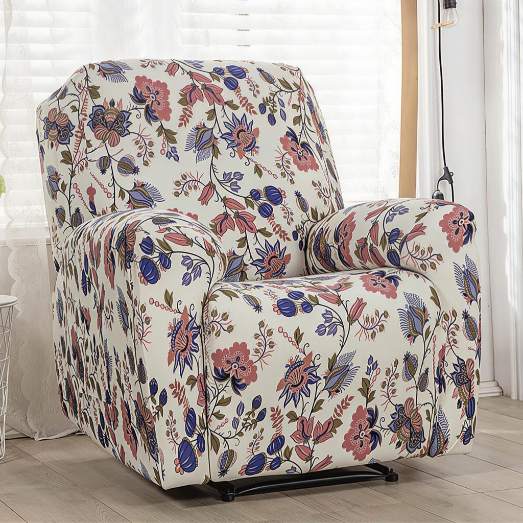 Sesselbezüge mit Taschen, bedruckt, floral, dehnbar, Sessel-Sofabezüge, rutschfeste Möbelprotektoren