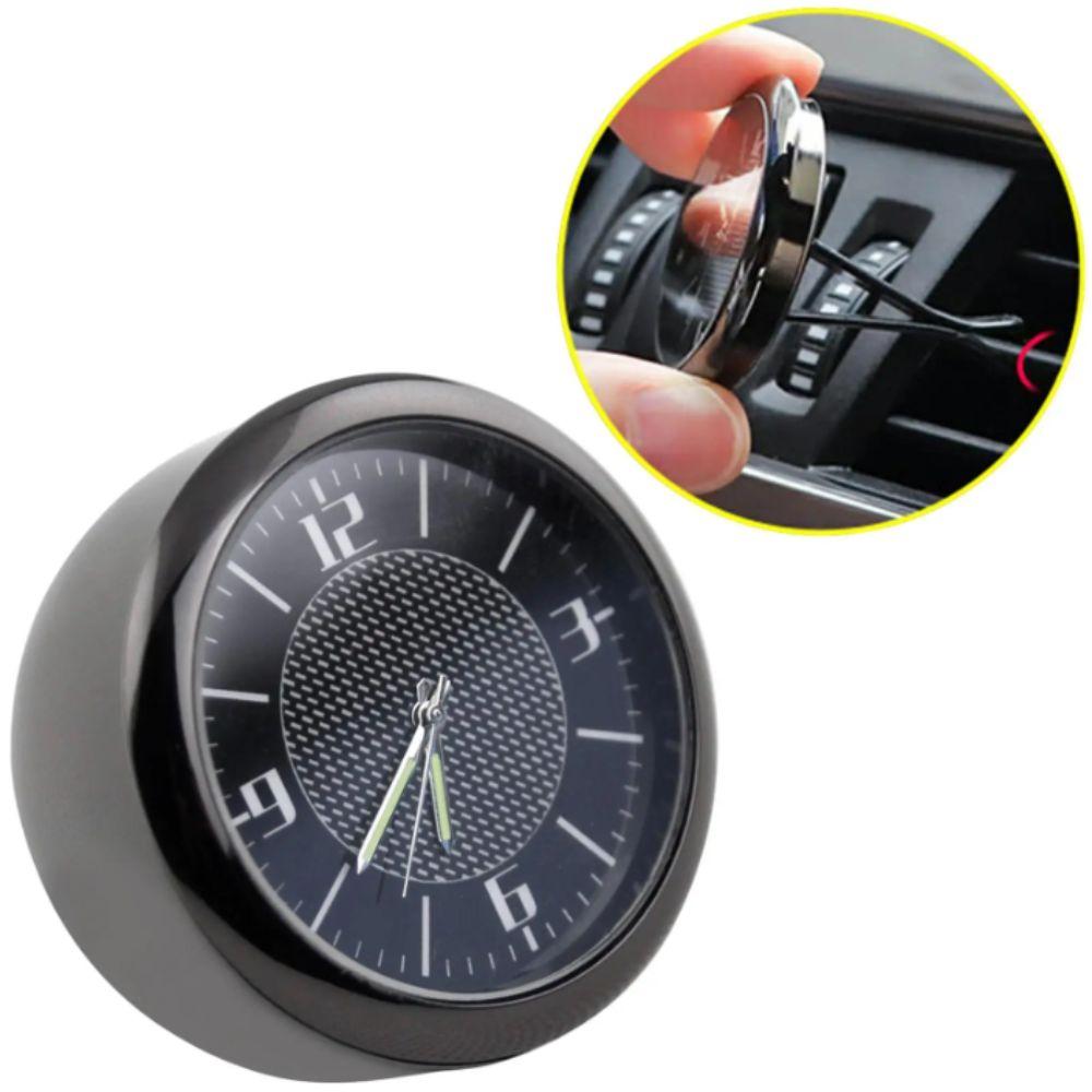 Orologio da Auto Rotondo Mini Dimensioni Orologio al Quarzo Clip per Bocchetta d'Aria Ornamento per Auto Interni Veicolo
