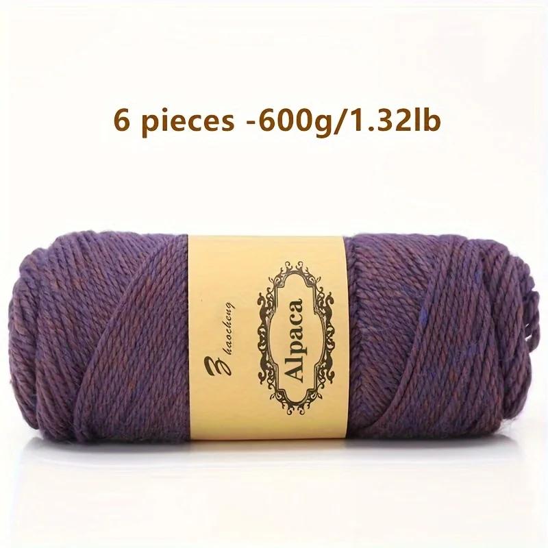 6 Pcs Premium Soft & Durable Alpaca Blend Yarn Worsted Weight, Perfect for Knitting Sweaters Assorted Colors