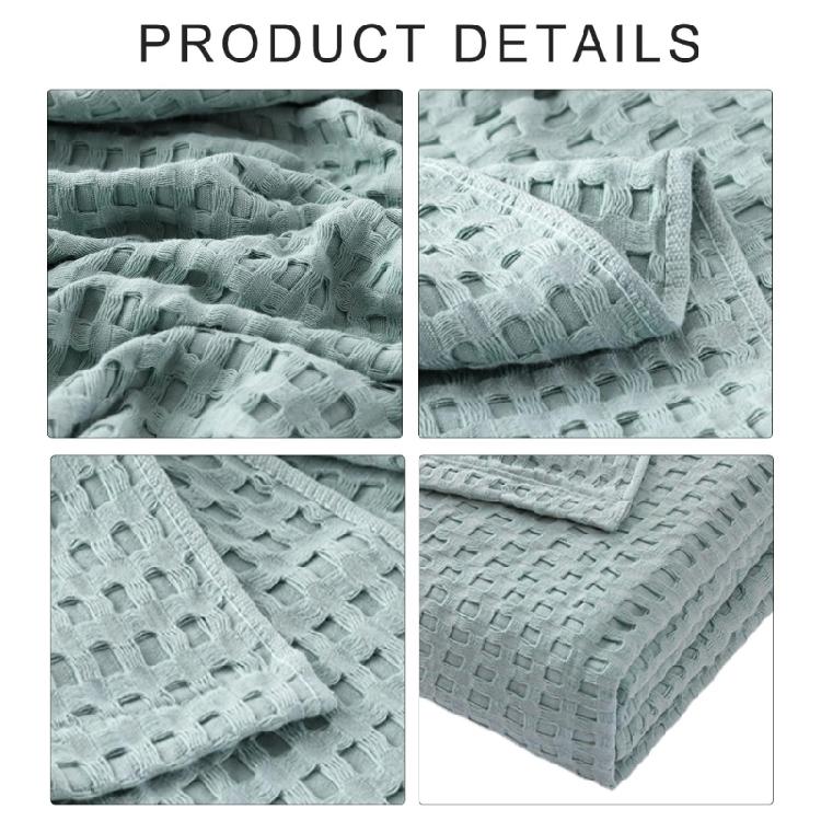 Breathable Waffles Cotton Throw, Soft and Light, Cooling Cotton Waffles for Summer Nights,150x200cm,Cool Blanket