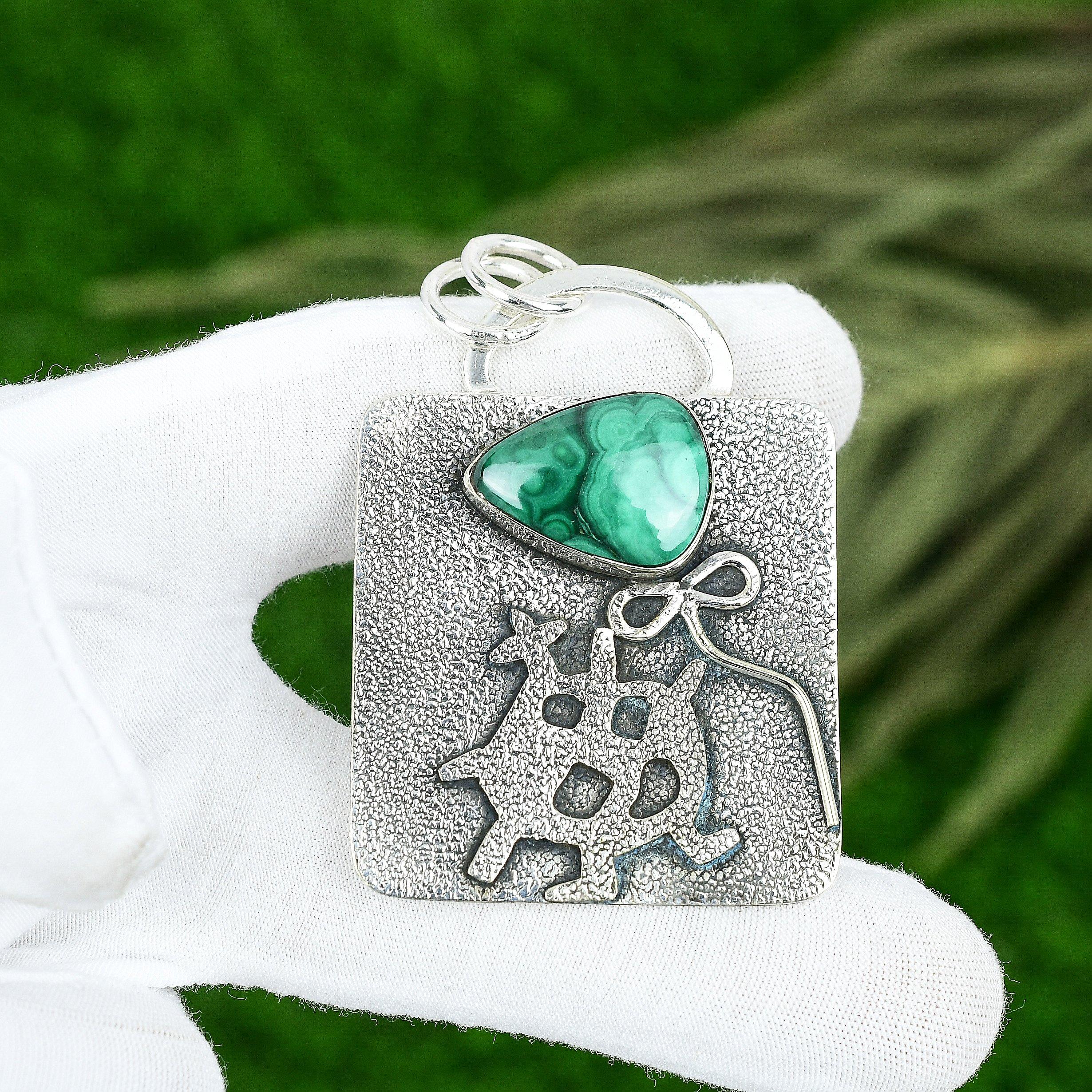 Подарок для женщин Подвеска Серебро 925 пробы Натуральный российский малахит