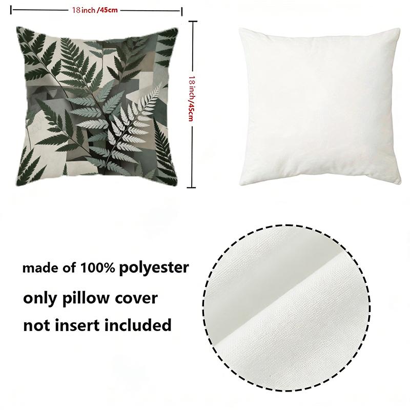 Vintage Fern Leaf Throw Pillow Covers Pattern Cushion Cover Suitable For Sofa Bedroom Car Pillow Cover