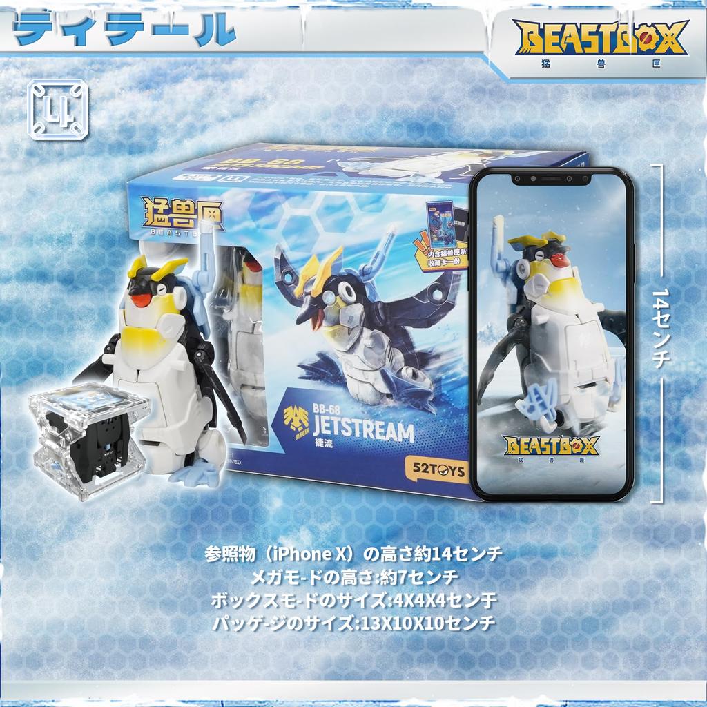 BEASTBOX 52TOYS JETSTREAM Transforming Toy Transforming Figure Transforms from Cube to Penguin Transform Toy Highly Movable Action Figure Mechanical