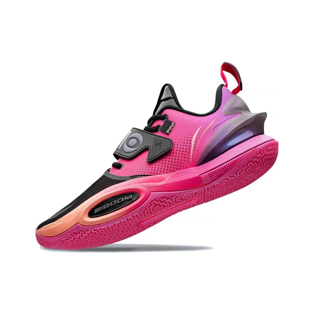 Li Ning All City 10 V2 Antidérapantes, Résistantes à l'abrasion, Respirantes Hautes Baskets Homme Noir Rouge Violet ABAS059-7