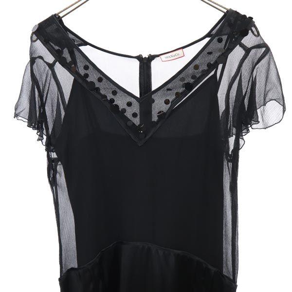 MAX&CO Short Sleeve Camisole with Lace One Piece 44 Black Women Used