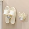 2Pcs No Punching Slippers Rack Wall Mounted Shoe Drying Rack Fashion Slipper Hook  Hallway
