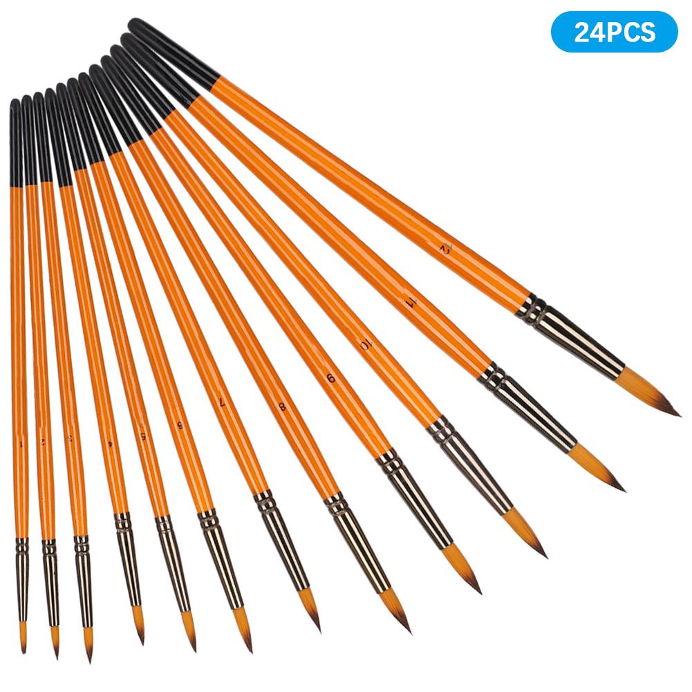 2 Sets Artist Brushes Black Tail Double Color Nylon Wool Watercolor Student Art Painting Tool