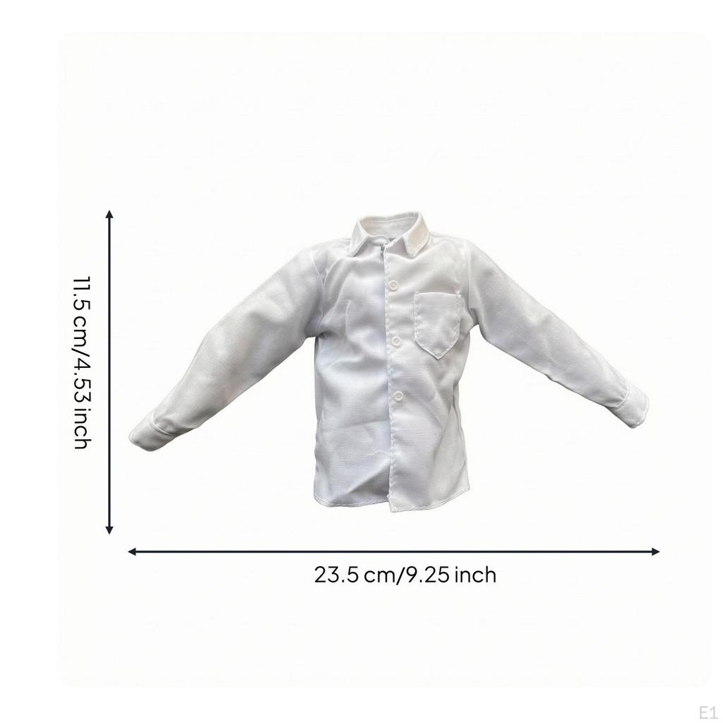 1/6 Scale Doll Shirt Pointed Collar Toy Clothing Woven Material