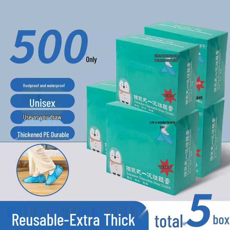 Waterproof Non-Slip Disposable Shoe Covers for Adults and Students - Durable Non-Woven Fabric for Indoor Use