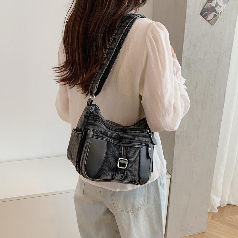 Denim Bag Women's Vintage Shoulder Bag Large Capacity Crossbody Bag