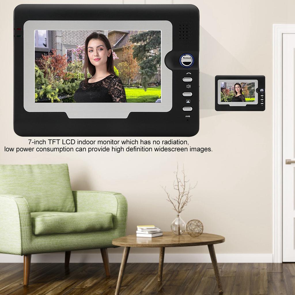 7" LCD Video Door Phone Wired Intercom Doorbell Kit Home Entry System 1V2 SY810
