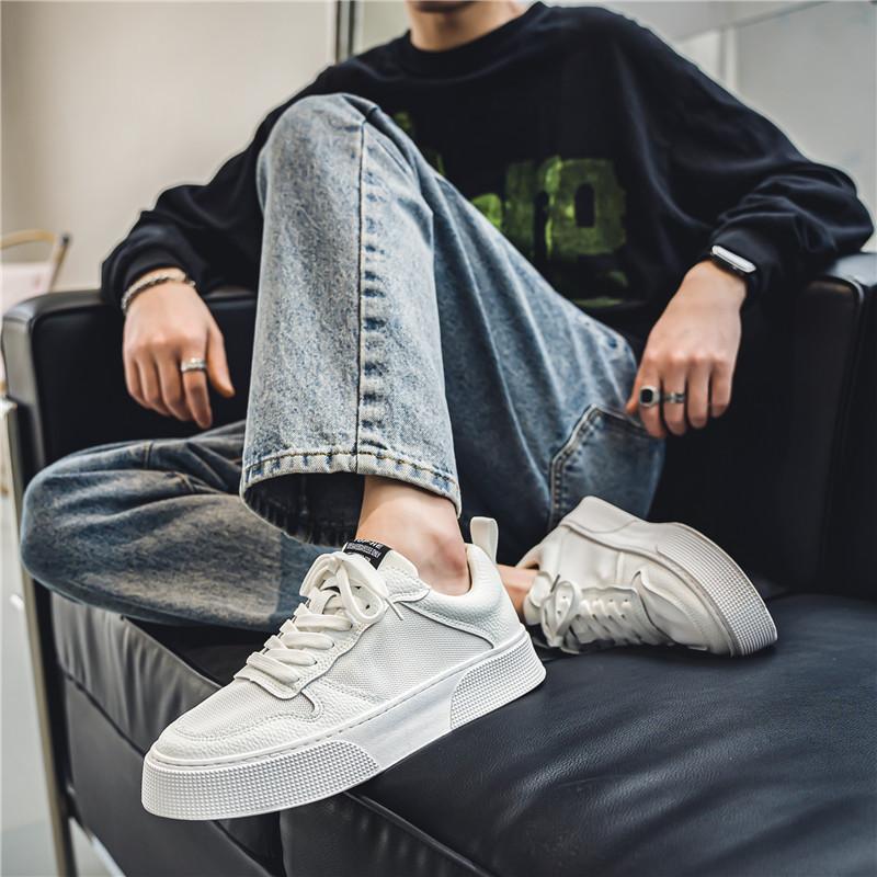 Herrenschuhe Sommer Atmungsaktives Mesh Weiche Sohle Kleine Weiße Schuhe Trend Erhöhen Sportlich Lässig Board Schuhe Herren