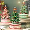 Non-Toxic Children Christmas Tree Santa Claus Mini Music Box Model Micro Bricks Building Block Diy Bricks Toys For Adult Gift