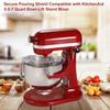 Osłona przeciwbryzgowa do miksera z podnoszoną głowicą - Osłona z wyjmowanym lejkiem, kompatybilna z mikserami planetarnymi KitchenAid z misą 5,5-7 litrów
