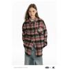 Early Spring American Retro Black Pink Plaid Shirt Coat Female Spring and Autumn Male Potato Starch Plaid Long Sleeve Shirt Male Pink Grid