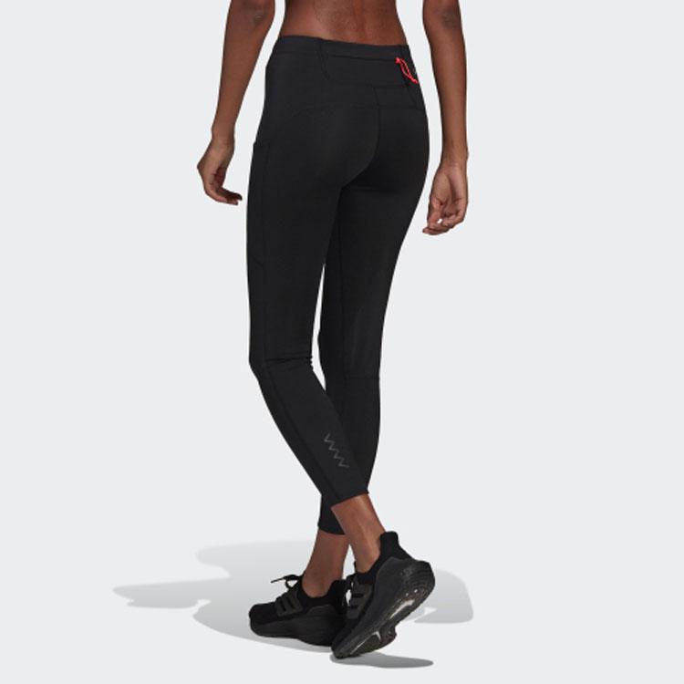 Adidas 7/8 Solid Color Leggings with Logo Women Bottoms Black HB9243