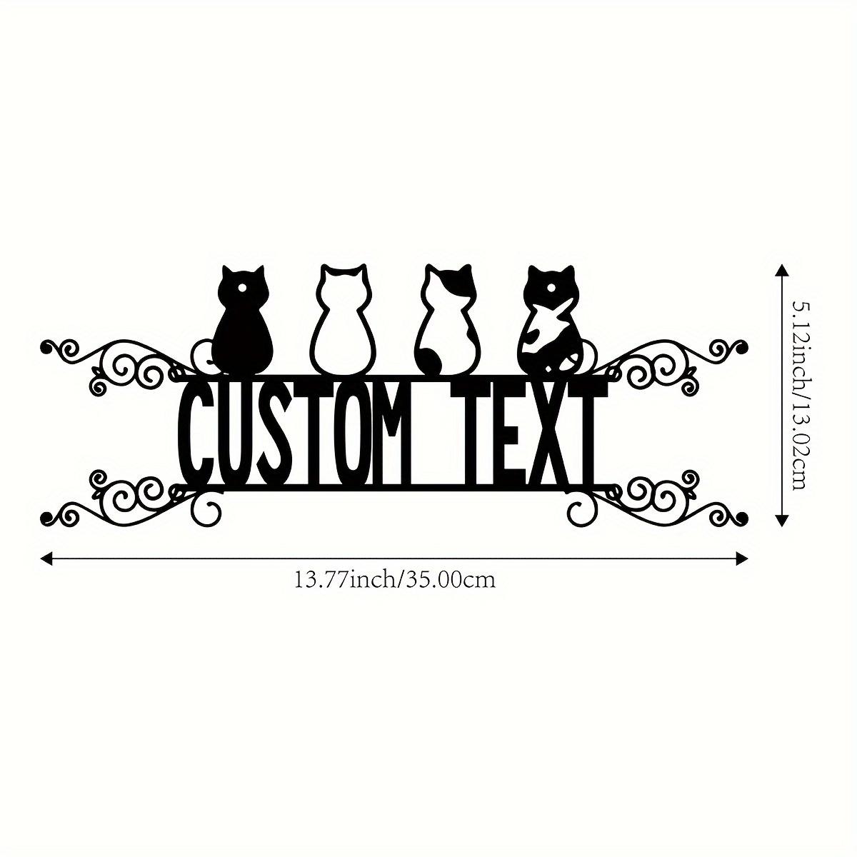 

Metal Wall Art Cat Family Name Sign Rustic Home Decor House Number Plaque Personalized Gift Sculpture TYDZ003869