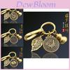 Exquisite Chinese Brass Keychain Ornament Personalized Vintage Metal Gourd Car Key Accessory Ideal Small Gift