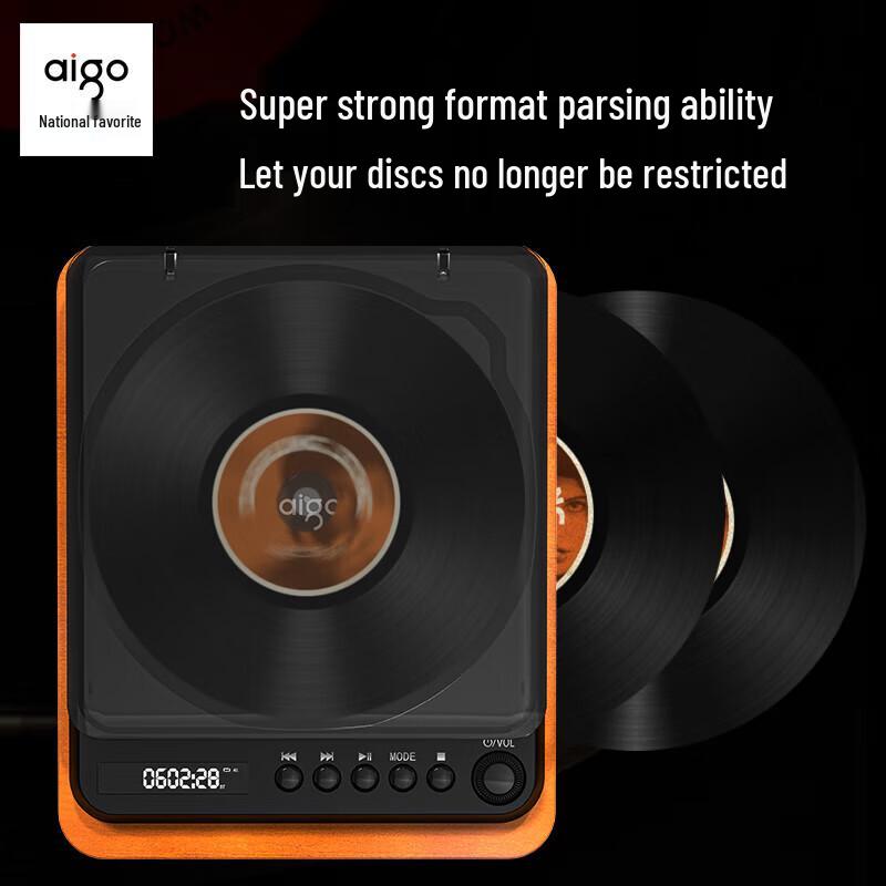 Aigo A2 Portable Hi-Fi CD Player with Bluetooth Speaker