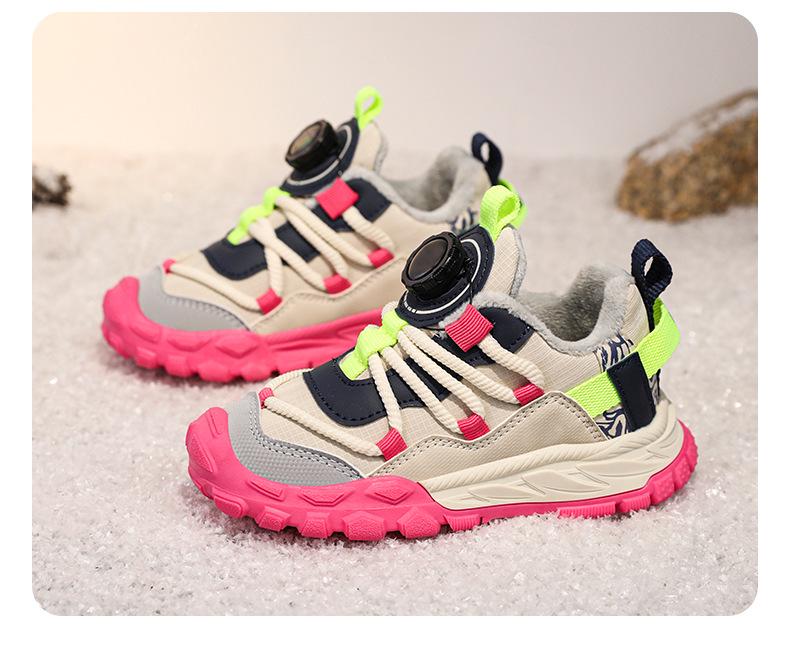 Boys' Winter 2024 Running Shoes: Soft Sole, Velvet-Lined, Casual Sneakers for Big Kids