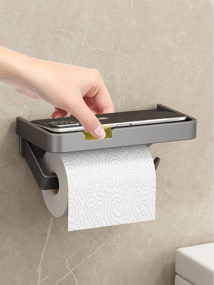Toilet Tissue Box Wall Mounted Non Perforated Iron Tissue Holder Toilet Roll Paper Storage Rack Household Storage Products
